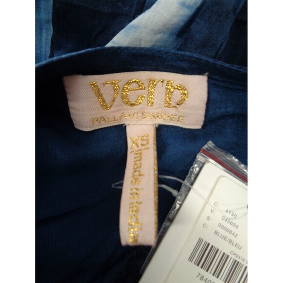 Verb by Pallavi Singhee Anthropologie Mini Dress Size XS Blue Tie Dye New - Picture 12 of 13